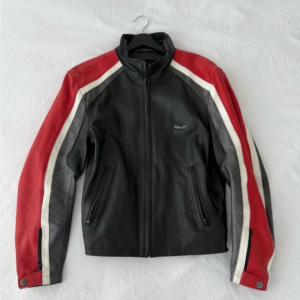 Axo Motorcycle Jacket Black Red White Size L Riding Gear
